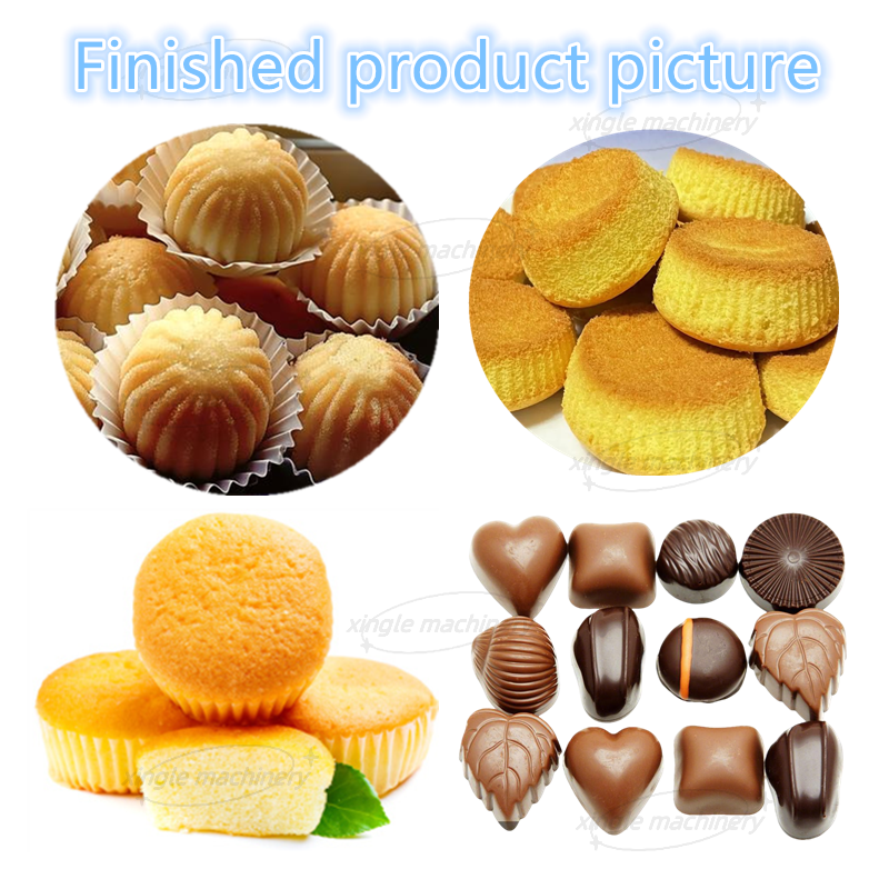 Mesin Pengisian Cupcake Coklat Otomatis Kecil di Atas Meja