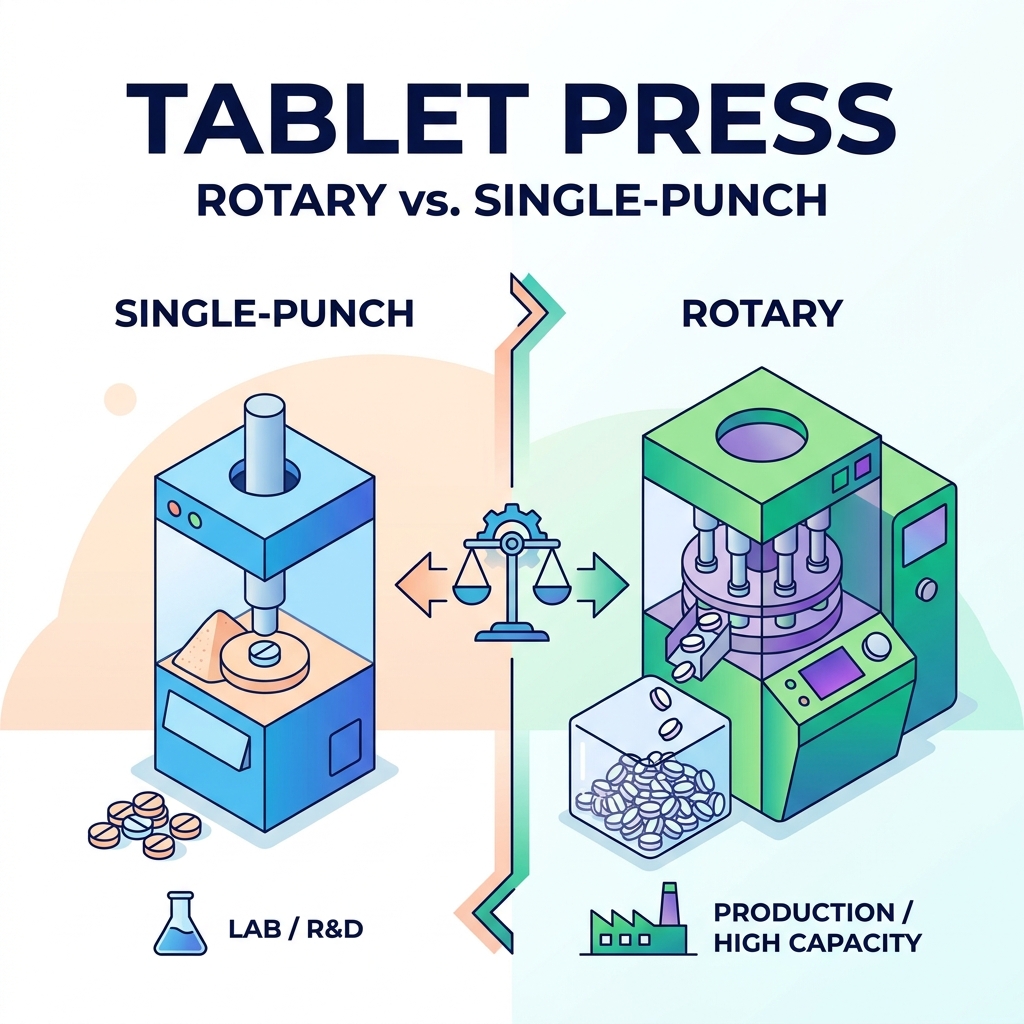 Mesin Press Tablet Rotary vs Single-Punch: Kapasitas, Peralatan dan Aplikasi